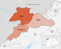 Karte Kanton Jura Bezirke 2010