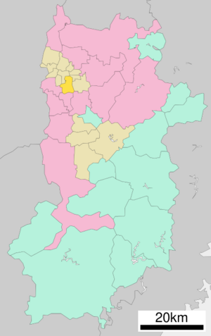 Location of Kōryō in Nara Prefecture
