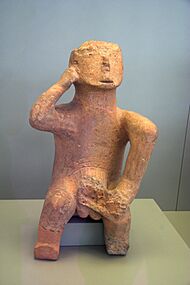 Larger terracotta Thinker Neolithic 5894 080709