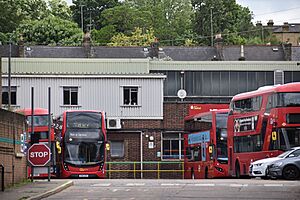 Looking into New Cross Bus Garage (geograph 7787441)