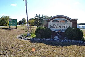 Manito sign on north side of town