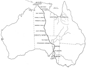 Map of Australia's Overland Telegraph Line (SLSA B 78437)