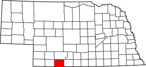 Map of Nebraska highlighting Red Willow County