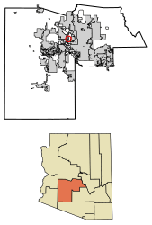 Location of Youngtown in Maricopa County, Arizona.