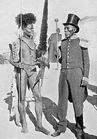 Masupha in uniform and his standard-bearer.jpg