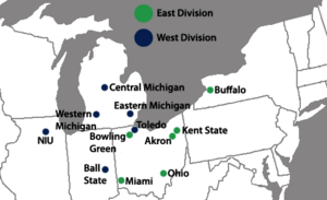 Mid-American Conference detailed map updated