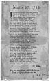 Nehemiah Hobart poem 1712