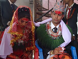 Nepali bride and bridegroom