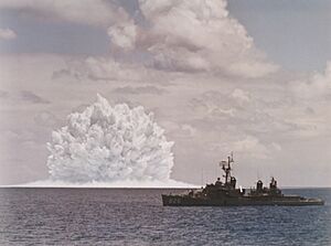 Nuclear depth charge explodes near USS Agerholm (DD-826) on 11 May 1962