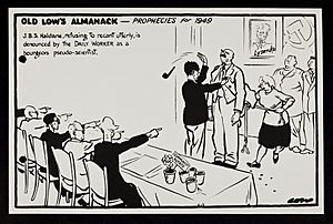 Old Low's Almanack - Prophesies for 1949; J.B. S. Haldane Wellcome L0073422