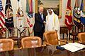 President Donald Trump meet with His Highness Sheikh Mohamed bin Zayed Al Nahyan, Crown Prince of Abu Dhabi, in the Oval Office of the White House, Monday, May 15, 2017 (02)