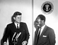 President John F. Kennedy Meets with the President of the Republic of Ghana, Osagyefo Dr. Kwame Nkrumah (JFKWHP-AR6409-B)