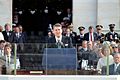 President Ronald Reagan making his inaugural address from the United States Capitol