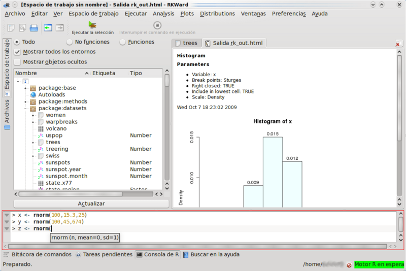 RKWard screenshot