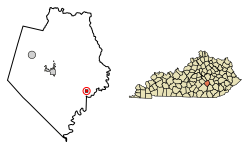 Location of Livingston in Rockcastle County, Kentucky.