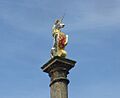 Royal unicorn finial on Prestonpans mercat cross