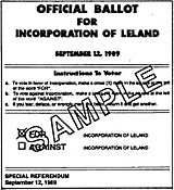 Sample Ballot LelandNC incorporation