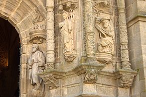 Sculptures on the door of Saint Mary Church, Pontevedra