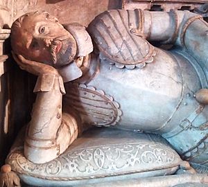 Sir Marmaduke Wyvell's effigy in Masham Church, Yorkshire