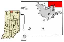 Location of Granger in St. Joseph County, Indiana.