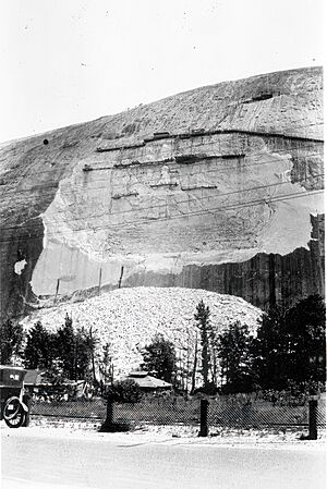 Stone Mountain, Georgia, US, carving in progress 1926