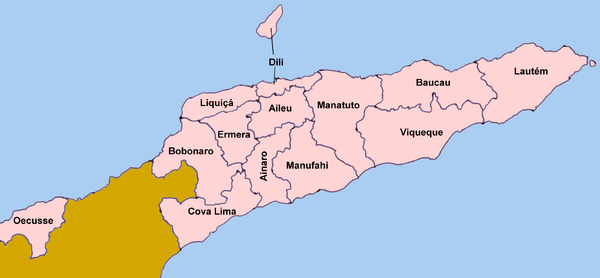 Timor-Leste municipalities map