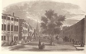 View of Franklin Street, Boston (Ballou's Pictorial Drawing-Room Companion, September 1, 1855)