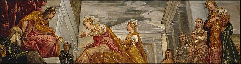 Visita de la reina de Saba a Salomón, por Tintoretto