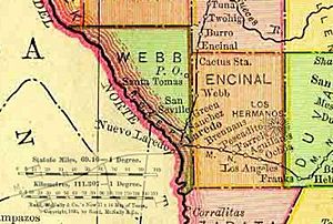 Map of Webb and Enicinal Counties in 1895