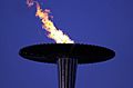 231000 - Paralympic Flame night sky view - 3b - 2000 Sydney cauldron photo