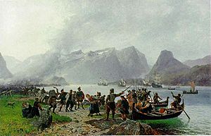 Adolph Tidemand & Morten Müller - Sinclairs landing i Romsdal