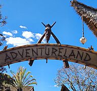 Adventureland sign at Disneyland