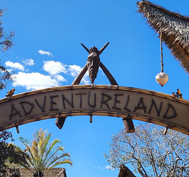 Adventureland sign at Disneyland