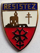 Badge Résistez version 1942 Eglise protestante française de Londres