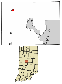 Location of Thorntown in Boone County, Indiana.