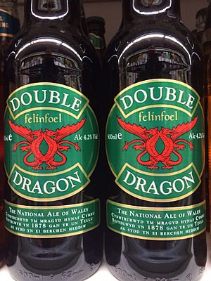 Bottles of Felinfoel Double Dragon Ale