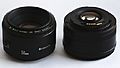 Canon EF 50mm II lens front and rear side-by-side version3