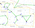 Cetus constellation map