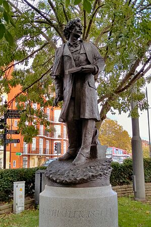 Chelsea Embankment, statue of Whistler
