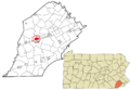 Chester County Pennsylvania incorporated and unincorporated areas Coatesville highlighted
