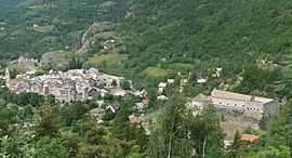 An overall view of the village of Colmars