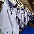Dress Shirt on Conveyor in a RMG factory of Bangladesh