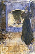 Ester in the cottage, aquarell by John Bauer 1907.jpg