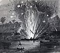 Explosion of the Powder Barges Hendricks and General Meade at City Point, VA, August 8. LCCN97518843 (cropped)
