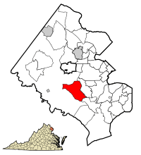 Location of Burke in Fairfax County, Virginia