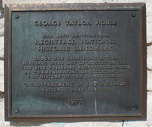 George Taylor House Plaque
