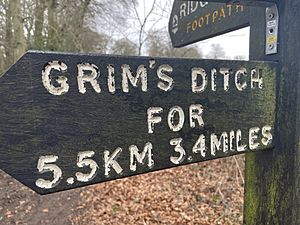 Grim's Ditch sign