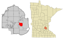Location of the city of St. Louis Parkwithin Hennepin County, Minnesota