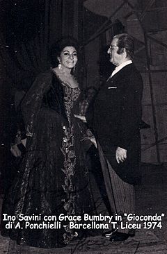 Ino Savini con Grace Bumbry - 'Gioconda', Barcellona 1974