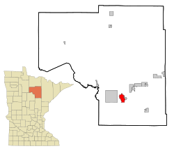 Location of Grand Rapidsin Itasca County and Minnesota